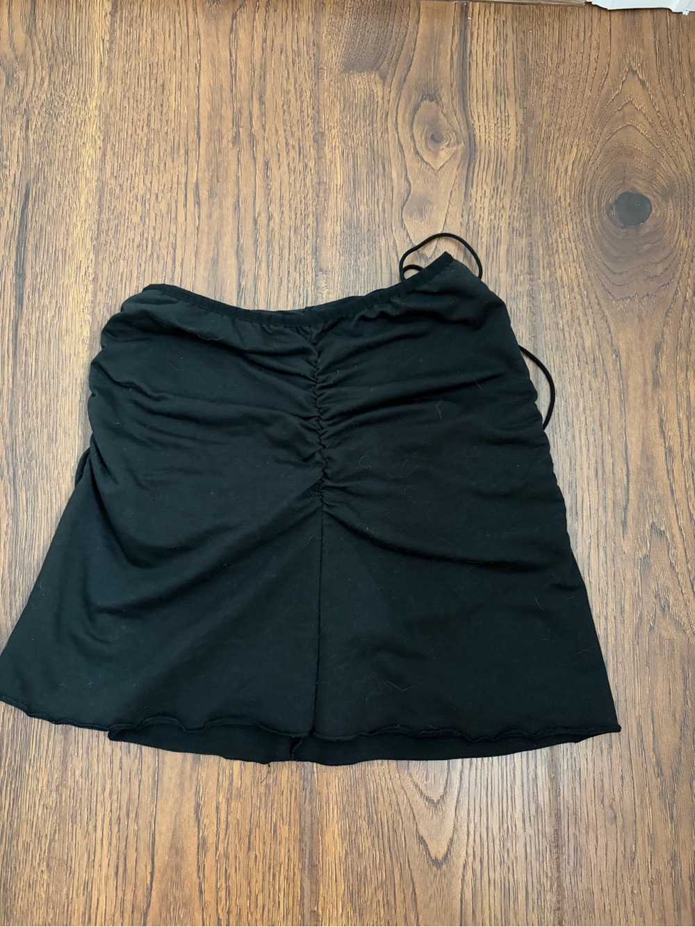 SHEIN Black Ruched Front Mini Skirt
